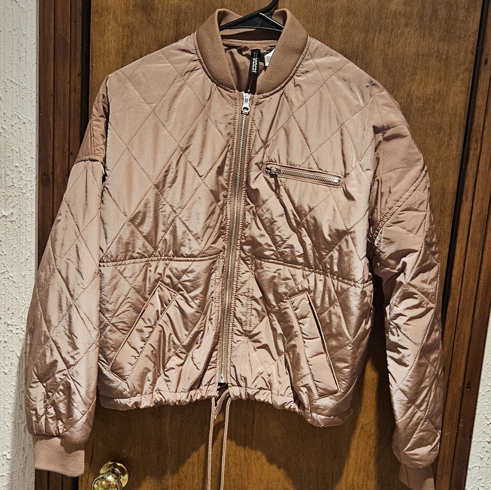 H&M Divided Bomber Jacket Light Pink Ladies Size Small
